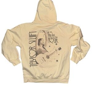 Taylor Swift Eras Tour Official Merch Women's Sz L Cream Beige Hoodie Sweatshirt